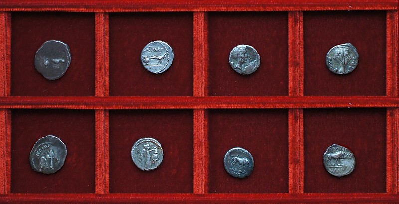 RRC 489 M.ANTONI M.LEPID Mark Antony, Lepidus, Fulvia quinarii, Ahala collection Roman Republic