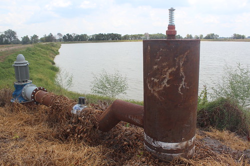 This pump moves water from ditches to a storage reservoir, and it is an integral part of a tailwater recovery system.