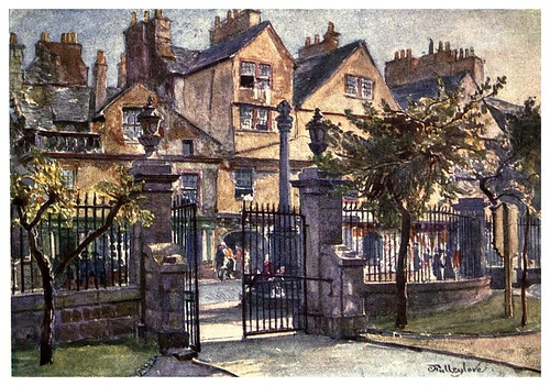 007-Casas antiguas en Cannongate-Edinburgh, painted by John Fulleylove- 1904