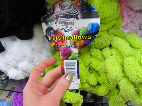 lime green marshmallow yarn