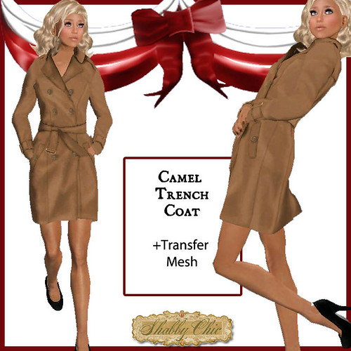 Shabby Chic Camel Trench Coat by Shabby Chics
