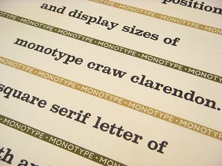 Monotype Craw Clarendon type specimen broadsheet