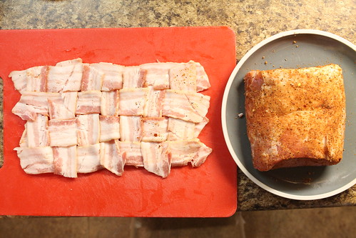 Bacon Lattice and Seasoned Pork Loin