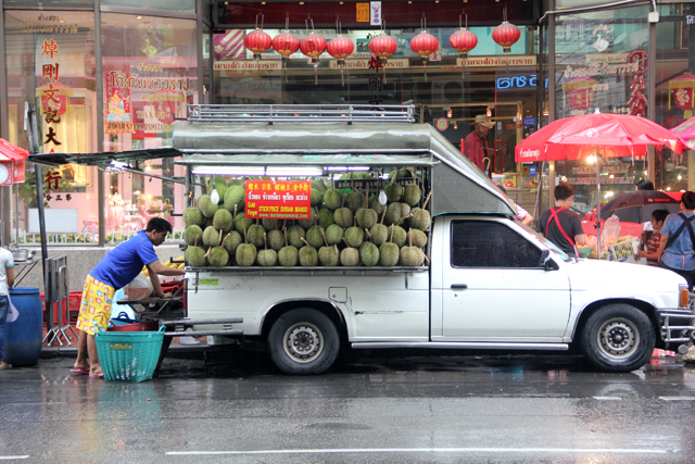 Durian in Bangkok's Chinatown Yaowarat