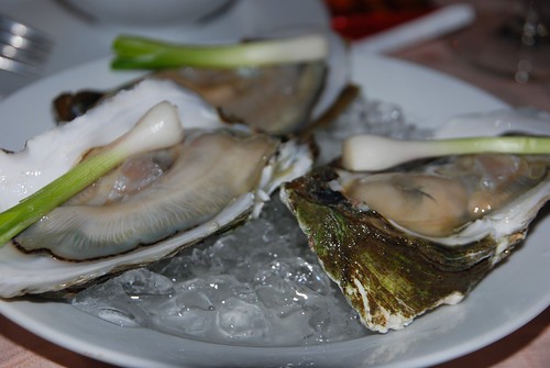 oyster, spring onion