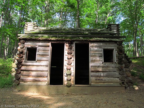 The two-doored soldier's hut at Jockey Hollow, Morristown National Historic Site, New Jersey