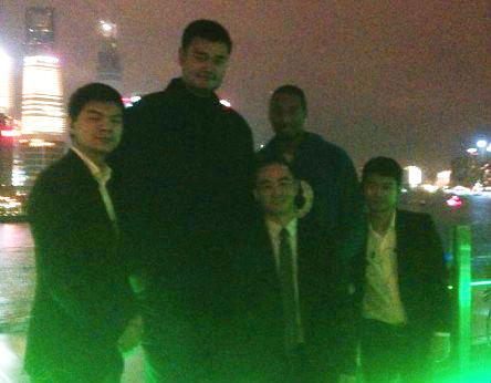 December 2nd, 2012 - Yao Ming and Tracy McGrady on The Bund in Shanghai after Yao's Sharks played McGrady's Qingdao team