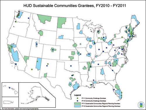 HUD's sustainable communities grantees (courtesy of HUD)