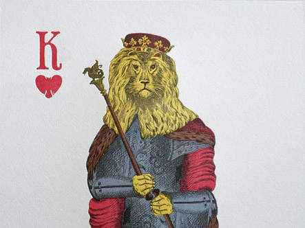 King of Hearts Lion poster print