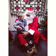 Meeting #Santa, take 2. He was so excited he didn't know what to do with his hands. #masterquinn #latergram
