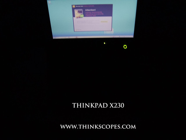 ThinkPad X230 in a dark room