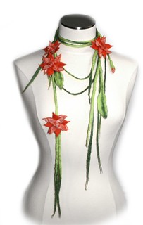 Orange Felt Flower Necklace