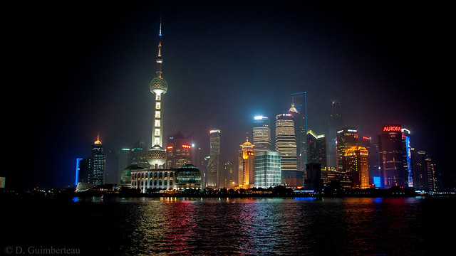Shanghai skyline by night