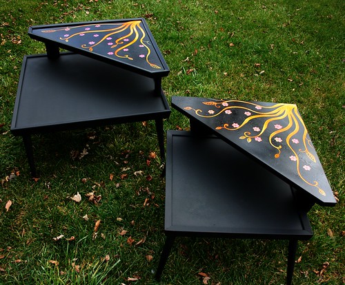 Retro Tables Makeover by Rick Cheadle Art and Designs