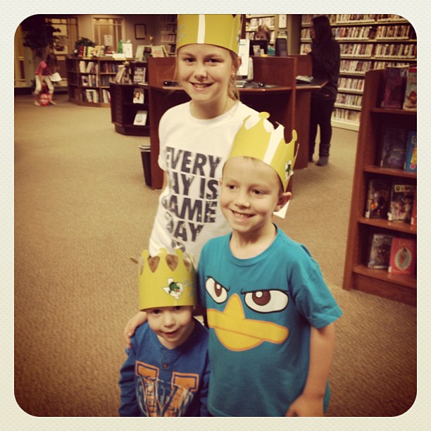 It's not quite the New Canaan Library but the kids are learning to love it nonetheless. Of course Football dragon crowns help.