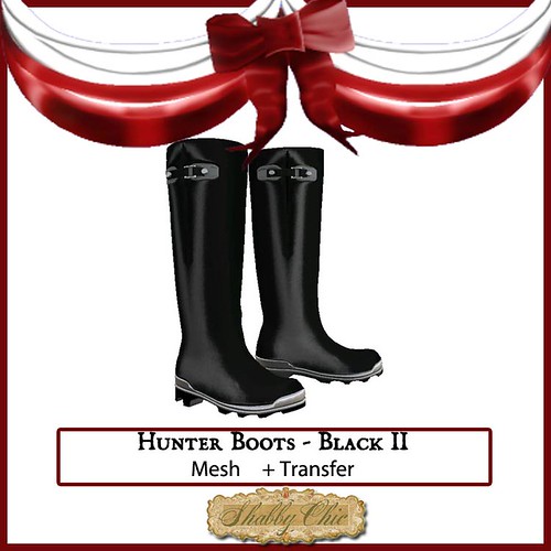 Shabby Chic Black Hunter Boots Style II by Shabby Chics
