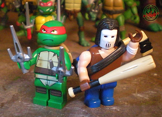 LEGO Teenage Mutant Ninja Turtles :: "Stealth Shell in Pursuit" ; Raphael xvi / .. with '03 MEGA BLOKS CASEY JONES (( 2013 ))