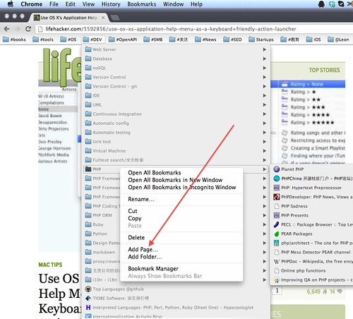OSX Chrome Bookmark - Add Page