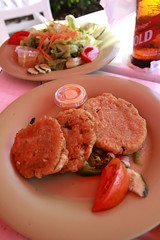 Lunch (Fish cake and salads) @ Sands