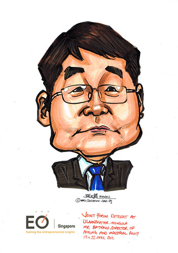 Mr Batkhuu caricature for EO Singapore