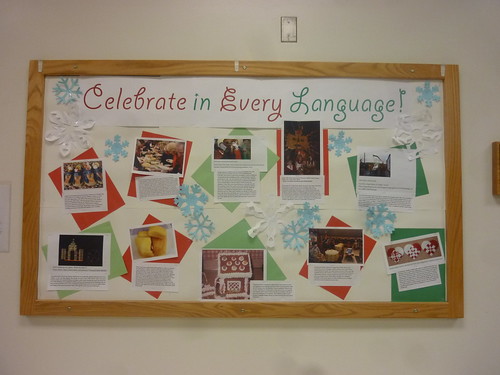 Diversity Bulletin Board with information about lots of different holiday traditions.