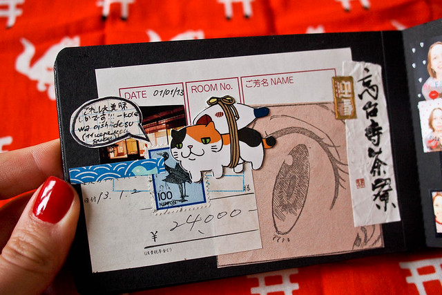 Japan travel collage black moleskine journal