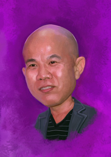 digital caricature of Edcent for Hewlett Packard - revised