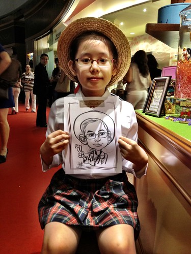 caricature live sketching for Au Chocolat Opening - 2