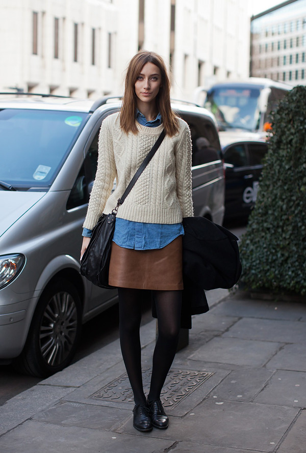 brown_leather_skirt_denim_blouse_sweater
