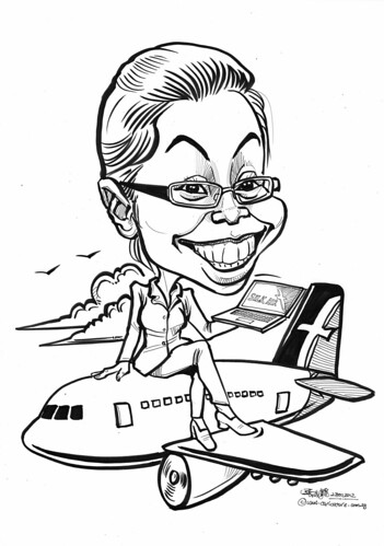 administrative officer caricature for SilkAir