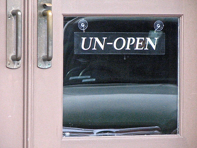 Barbour By David Wood – UN-OPEN sign