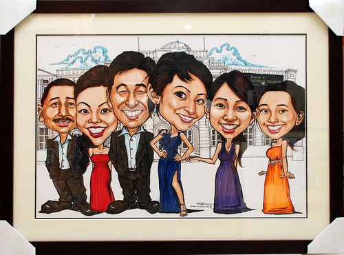 group caricatures for Vacheron Constantin - framed up