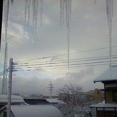 窓から見た氷柱80センチくらい