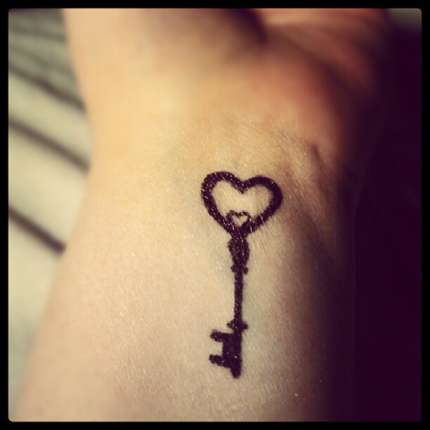 Heart key "tattoo" doodle on my wrist. And no, it's not permanent lol
