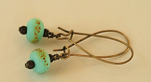 Sandy Shore Lampwork Earrings