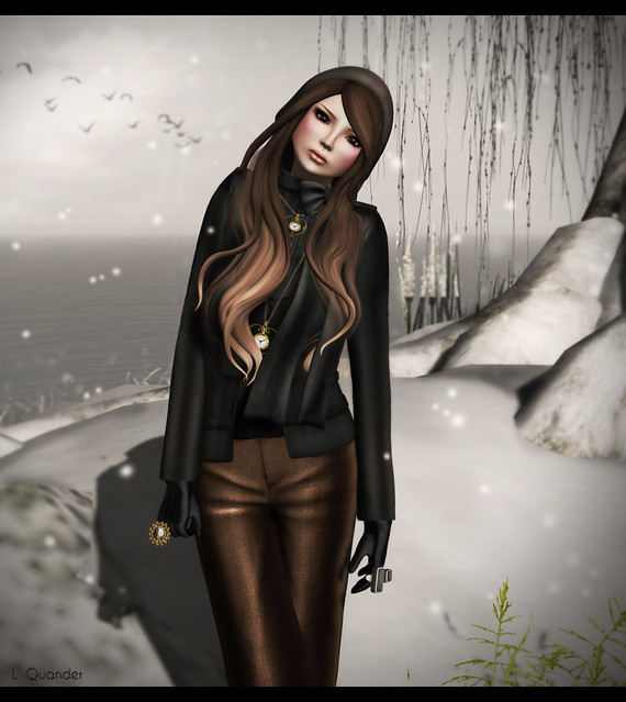 Baiastice_Emma Jacket with top-black & Milano Trousers - Brown - Close