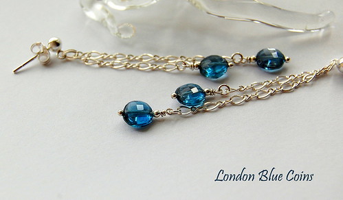 London Blue Coins Earrings by gemwaithnia
