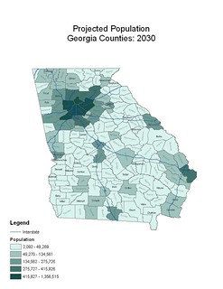 2030 Population of Georgia Counties