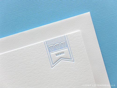 merci note card // blue
