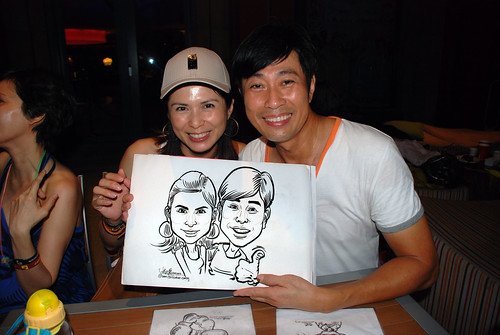 caricature live sketching for Mark Lee's daughter birthday party - 23