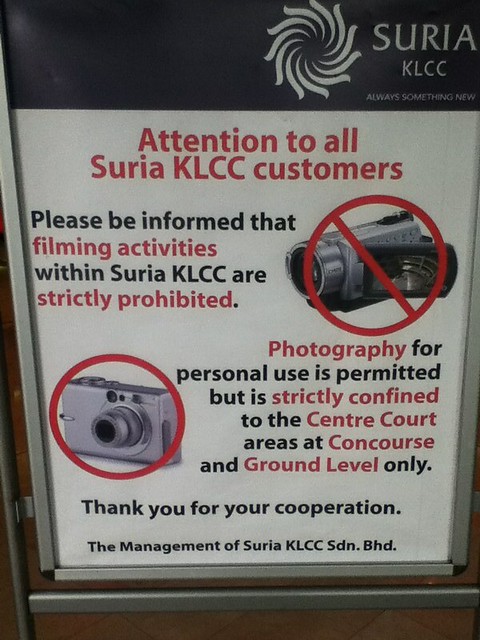 Suria KLCC no camera rules