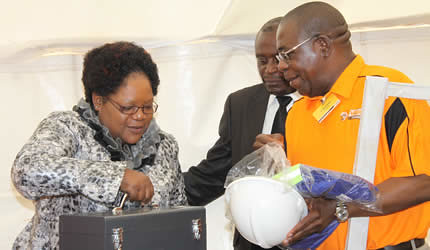 Republic of Zimbabwe Vice-President Joice Mujuru at the opening of a brick factory inside the Southern Africa state. The country is attempting to enhance its economic independence from the West. by Pan-African News Wire File Photos