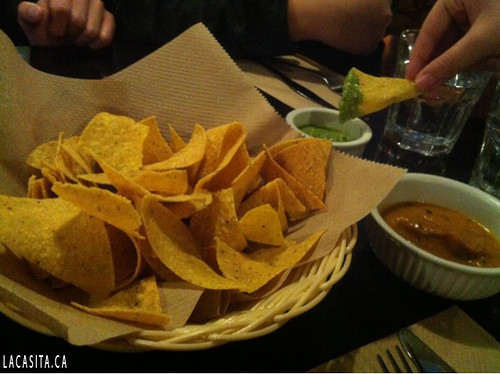 complimentary chips and salsa before our burritos