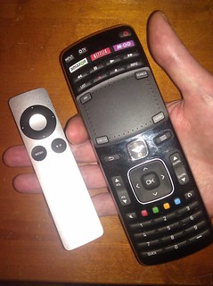 Apple TV and Vizio Co-Star (Google TV) remotes