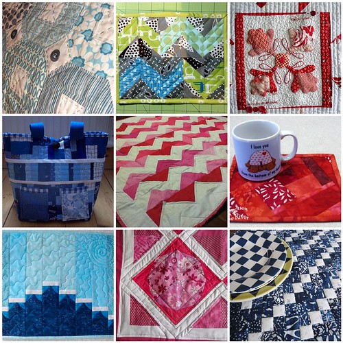 9 quilts created for the Project QUILTING My Favorite Color Challenge