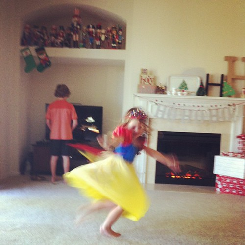 Morning princess dance sesh. #nevermindthebigkidstandingwaytooclosetothetv