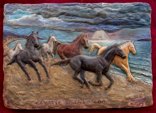 cavalli di irlanda (colored terra cotta sculpture)
