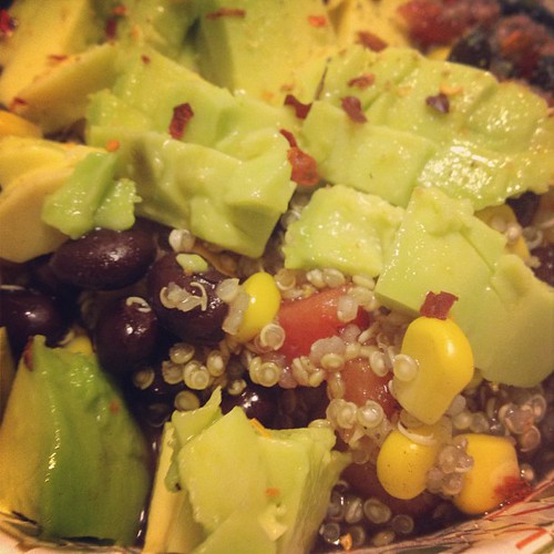 Mexican quinoa salad, I big puffy ❤ you! #food #foodporn