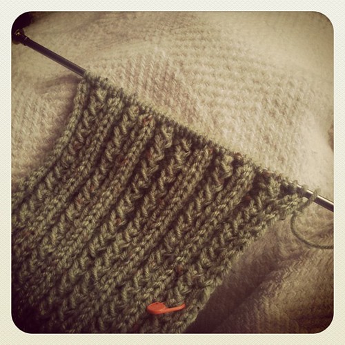 Fixed the pattern and the scarf is flying along. #etsy #knitting