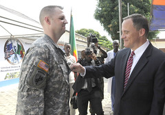USARAF Soldier pinned by U.S. ambassador in Africa